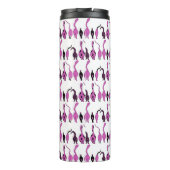 Paarse kattenpeuterpatroon thermosbeker (Achterkant)