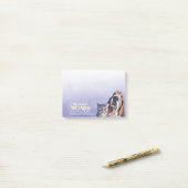 Paarse kattenpootjes post-it® notes (Op bureau)