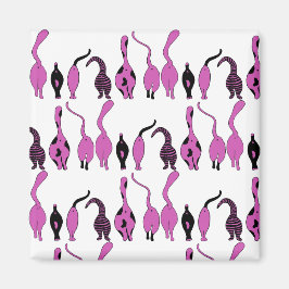 Paarse kattenstootpatroon magneet