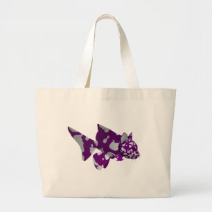 Paarse katvis grote tote bag