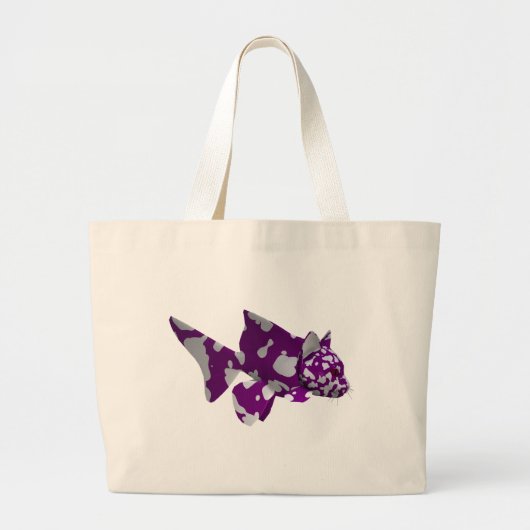 Paarse katvis grote tote bag (Voorkant)