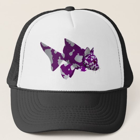 Paarse katvis trucker pet (Voorkant)