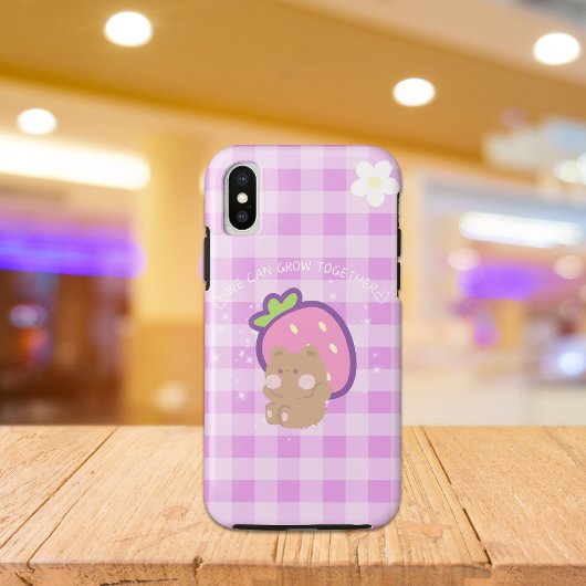 Paarse Kawaii Beer esthetisch Case-Mate iPhone Case