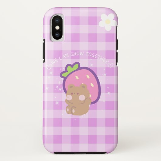 Paarse Kawaii Beer esthetisch Case-Mate iPhone Case (Achterkant)