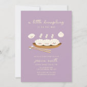 Paarse Kawaii Stream Bao Dumpling Baby Shower Kaart (Voorkant)