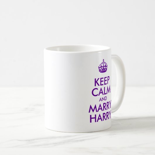 Paarse Keep Calm en Marry Harry Koffiemok (Voorkant rechts)