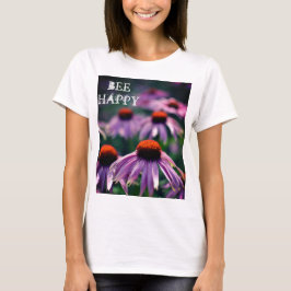 Paarse Kegelbloemen Foto Bijen Happy T-shirt