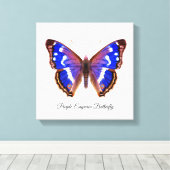 Paarse keizer Butterfly Waterverf schilderen Canvas Afdruk (Insitu (Houten vloer))