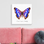 Paarse keizer Butterfly Waterverf schilderen Canvas Afdruk (Insitu (Woonkamer))