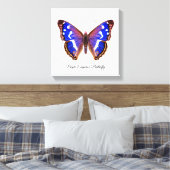 Paarse keizer Butterfly Waterverf schilderen Canvas Afdruk (Insitu (Slaapkamer))