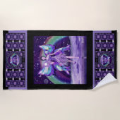 Paarse keizerhanddoek strandlaken (Voorkant)