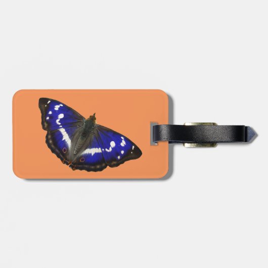 Paarse keizersvlinder bagagelabel (Achterkant horizontaal)