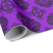 Paarse Keltische Damast inpakpapier (Rol Hoek)