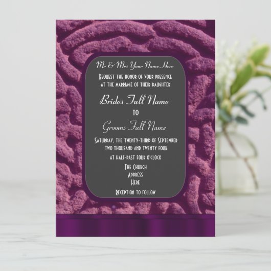 Paarse Keltische knoop Alternatieve bruiloft Kaart (Staand voorkant)