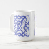 PAARSE KELTISCHE KNOOP Hoge Witte Mok (Voorkant links)