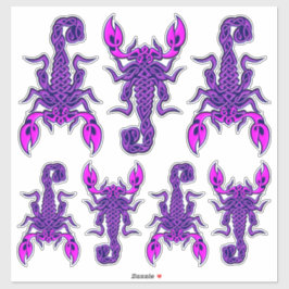 Paarse Keltische Knoop Scorpion Sticker Set