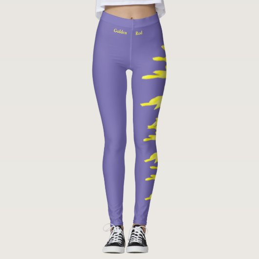 Paarse Kentucky Goldenrod State Flower Leggings (Voorkant)