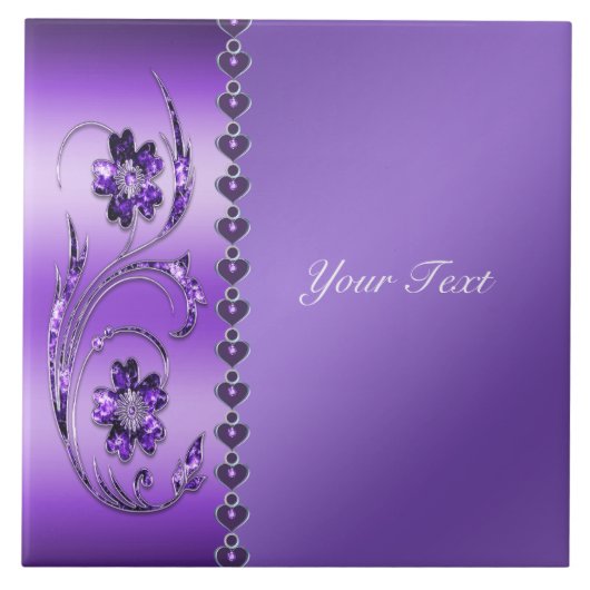 Paarse keramische keramische tapijten tegeltje (Voorkant)