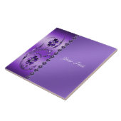 Paarse keramische keramische tapijten tegeltje (Zijkant)