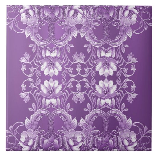 Paarse keramische keramische tapijten tegeltje (Voorkant)