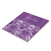 Paarse keramische keramische tapijten tegeltje (Zijkant)