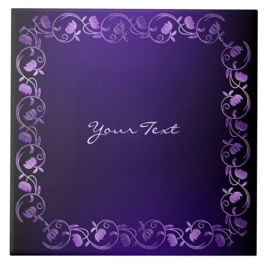 Paarse keramische keramische tapijten tegeltje (Voorkant)
