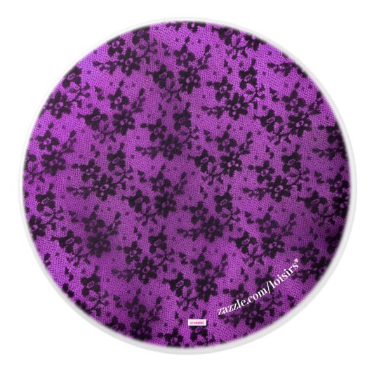 Paarse keramische trek knop (Voorkant)