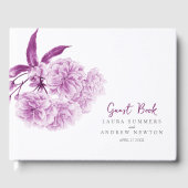 Paarse kersenbloesem waterverf Custom Wedding Gastenboek (Voorkant)