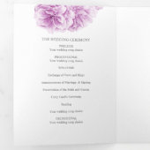 Paarse kersenbloesem waterverf Tri-Fold Programma (Binnenzijde eerst)