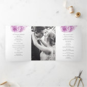 Paarse kersenbloesem waterverf Tri-Fold Programma (Binnen)