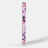 Paarse kersenbloesems gepersonaliseerd monogram Case-Mate iPhone case (Achterkant / Rechts)