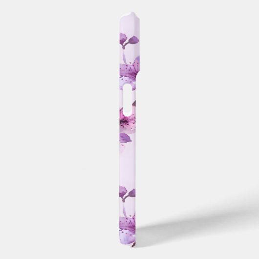 paarse kersenbloesems gepersonaliseerd monogram Case-Mate iPhone case (Achterkant / Rechts)