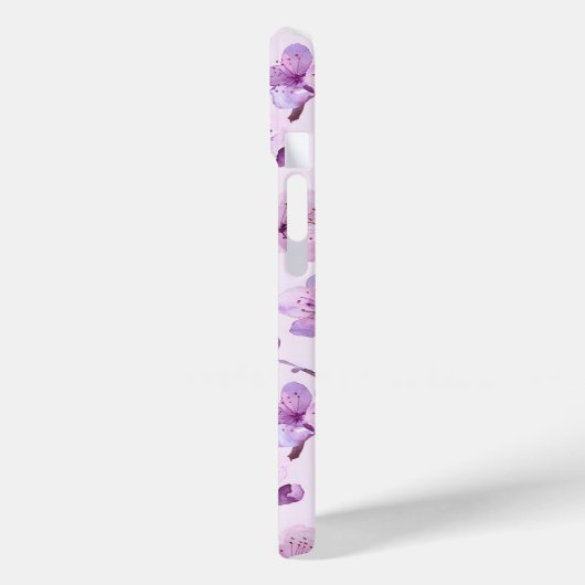 paarse kersenbloesems gepersonaliseerd monogram Case-Mate iPhone case (Achterkant / Links)