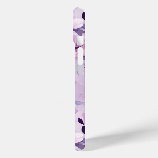 Paarse kersenbloesems gepersonaliseerd monogram Case-Mate iPhone case (Achterkant / Links)