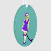 Paarse kerst catgirl ornament (voorkant)