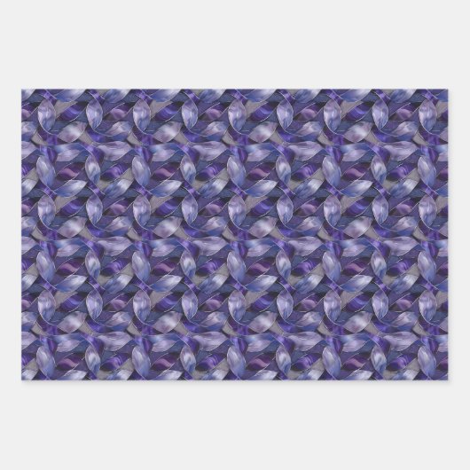 Paarse Kerst Elegantie Patroon Zilver Accent Inpakpapier Vel (Voorkant 2)
