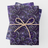 Paarse Kerst Elegantie Patroon Zilver Accent Inpakpapier Vel (In situ)