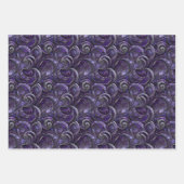 Paarse Kerst Elegantie Patroon Zilver Accent Inpakpapier Vel (Voorkant)