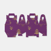 Paarse kerst en gouden kerst bedankdoosjes (Uitgevouwen)