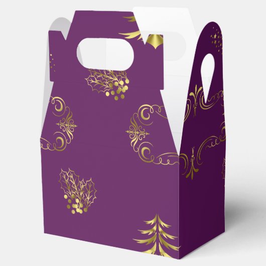Paarse kerst en gouden kerst bedankdoosjes (Geopend)