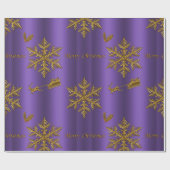 Paarse kerst en gouden kerst cadeaupapier (Vlak)