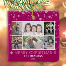 Paarse Kerst Familie 6 Foto Collage