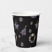 Paarse Kerst Feestbekers - set 2 Papieren Bekers (Achterkant)