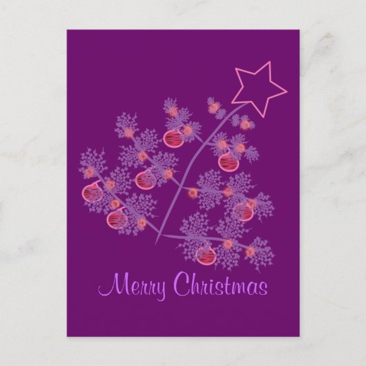 Paarse kerst feestdagenkaart (Voorkant)