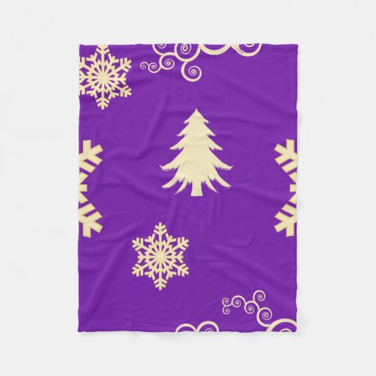 Paarse kerst fleece deken (Voorkant)