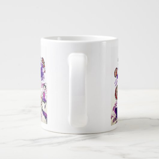 Paarse kerst grote koffiekop (Achterkant)