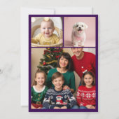 Paarse kerst Kaart met licht en foto's (Achterkant)