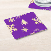 Paarse kerst kartonnen onderzetters (Schuin)