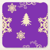 Paarse kerst kartonnen onderzetters (Voorkant)