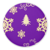 Paarse kerst keramische knop (Voorkant)